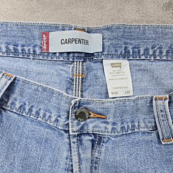 Vintage Levi's Men's Carpenter Jeans 40x32 Baggy Skater Grunge Y2K - Picture 3 of 10